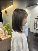 イメチェン/ピンクベージュ/アンブレラカラー/前髪/茅ヶ崎