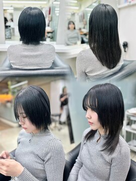 ディア(.eer) ミディアムレイヤーカット×シールエクステ/羽エクステ対応可◎