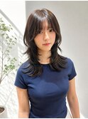 くびれレイヤーカット　顔まわりカット韓国日吉　ストウシンゴ