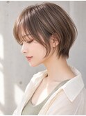 丸みショート×アッシュベージュ