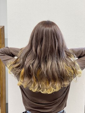 アイコニック 天神店(ICONIQ) カラーマジック【パープルベージュ×イエロー】