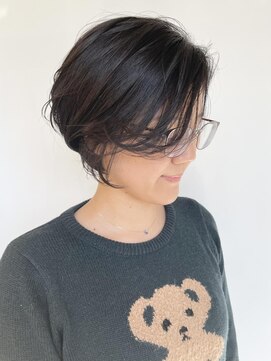 モリオフロムロンドン 原宿本店(morio from London) 【morio 原宿】センターパート前髪なし 20代30代 ひし形髪型