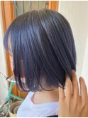 クールネイビー♪スタイリッシュボブ☆透明感と軽やかさ◎