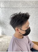 【倉敷】【岡山】【髪質改善】メンズ×前髪流し上げショート