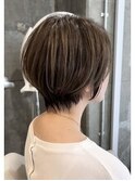 大人ショート/ヘアイルミナカラー白髪ぼかし