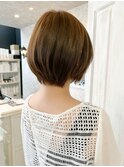 福山市美容室Caary人気 透明感ナチュラル青みブラウンカラー