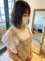 メルト 吉祥寺(melt)&nbsp;【宮本大輔】外ハネレイヤーボブ無造作ニュアンスパーマ耳かけ