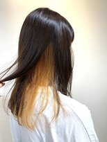 アズール 草加(azule) インナーカラー オレンジ × ブラウン