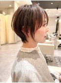 ショートボブマッシショート/前髪/イメチェン/グレージュカラー