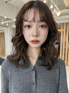 メゾンアクア 表参道(Maison ACQUA) ＋ウェーブミディアム似合わせカットメルティーカラーボブパーマ