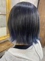 ヘブンリー(heavenly) ブルーブラックグラデーションで毛先はブリーチありです
