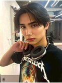 横浜　センターパート　曲がる縮毛矯正　ブルーブラック2