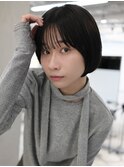 ▽ショートボブ ミニウルフブリーチなし前髪ミディアム新宿
