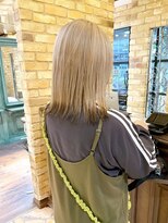 モナン(monan) エンドカラー裾カラーくすみベージュハイトーンカラー