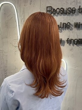 ヴィサージュバスク(VISAGE ba.s.k) 大人可愛い雰囲気に◎ オレンジベージュでふんわりヘア☆