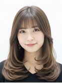 ふわっとレイヤー×グレーベージュ