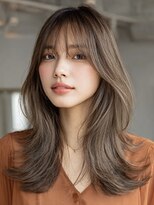 ダル 渋谷/表参道(DAL.)&nbsp;顔周りカットハッシュカットダークブラウンワンホンレイヤー韓国