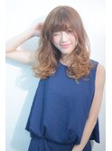 【morio池袋】小顔チークバングほつれウェーブセミロング