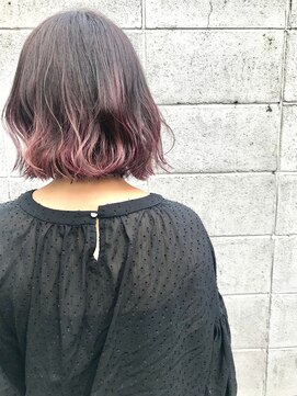 ラフ 原宿(L.a.a.g.f harajuku) ラベンダーアッシュ グラデーションカラー 細めハイライト@原宿