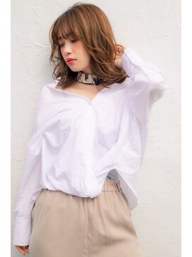 レーヴバイロンド 仙台(Reve by Lond) イメチェン外ハネボブホワイトブロンド美髪ワイドバング髪質改善