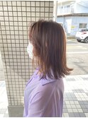 フェイスレイヤー×切りっぱなし×グレージュカラー