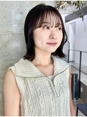 外ハネボブ くびれ巻き シースルーバング 顔周りカット