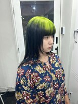 ブリーチインナーカラーイエローカラー前髪カットトリートメント