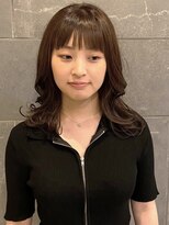 カミソメヤイロドリ(髪染やIRO-D-ORI)&nbsp;ココアベージュカラー オリーブカラー くびれヘア セミロング