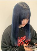 顔周りレイヤー×ブルーブラック