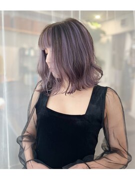 ナナ(NANA) ラベンダー/ブラック/アンブレラ/デザインカラー/ケアブリーチ