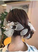 浴衣ヘア　サイドお団子