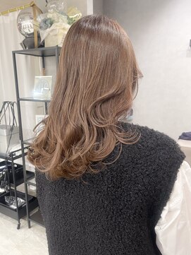 ブリーチ無しカラー×ミルクティーベージュ