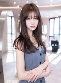 韓国レイヤー顔周りカット透明感カラー髪質改善艶髪シースルーy