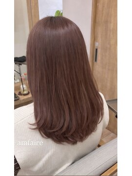 ヘアサロン アンフェール(Hair Salon Amfaire) 【shimizu】ピンクモカで叶う、大人の艶カラー