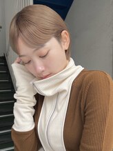 ミーム 原宿 表参道(meme)&nbsp;☆ハイトーンブリーチミルクティーカラーヘーゼルベージュ