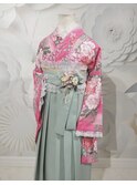 卒業袴レンタル・レースたっぷりピンクコーデ