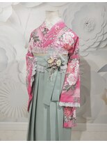 クリーム(Cream) 卒業袴レンタル・レースたっぷりピンクコーデ