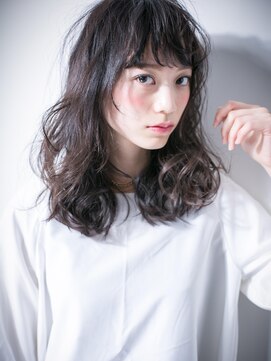 カバーヘア ブリス 上尾西口店(COVER HAIR bliss) *bliss上尾*くせ毛風カールｘ黒髪の好感度スパイラルセミディw