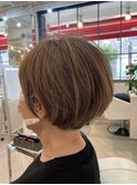 【ハイライト＋特殊グレイカラー】ショートボブ40代50代