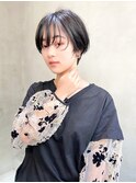 Aimee町田　丸みショート×アッシュブラック