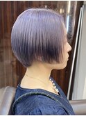 ダブルカラーセンターパート刈り上げショートボブ【池袋/ボブ】