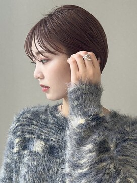 ノラギンザユー(NORA GINZA/U) 丸みショートマッシュコンパクト黒髪ベージュショート前髪あり