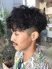 メンズカット+スペインカール￥11000#豊橋#ツーブロック#ツイストパーマ#眉毛
