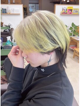 オリビアヘアー(OLIVIA HAIR) メンズハイトーンデザインカラー×レモン