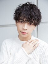 シティ(CITY) 小久保styleフェザーパーマグレーブルーカラー刈り上げショート