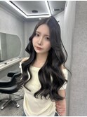 市野瀬裕奈/博多/韓国ヘア/センター分け/黒髪ロング/レイヤー
