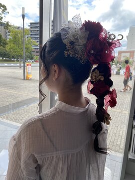 コワファースト 大分(COIFF1RST) 成人式/編みおろしスタイル/りぼん/ポニーテール