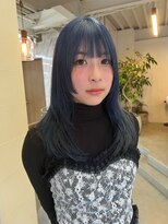 アソビ 表参道(ASOBI) ネイビーブルー×姫カット