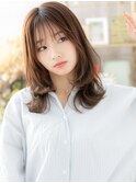 大人かわいい韓国巻きミディアムレイヤーc7川口20代30代40代