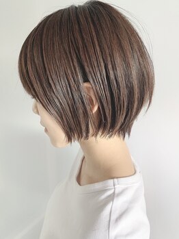 stair : case ginza7【ステアケース】の写真/こだわり抜いた骨格矯正カットで褒められhairに♪柔らかな質感のまとまる小顔ショートをご提案いたします